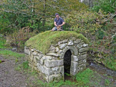 James Gossip Topping Out at Trelill Holy Well November 2013