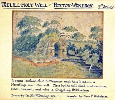 19th Century Painting of Trelill Holy Well