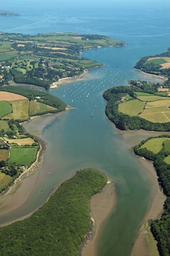 Aerial view of the Helford River